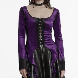 Vampire Freaks Asymmetrical Velvet Tops